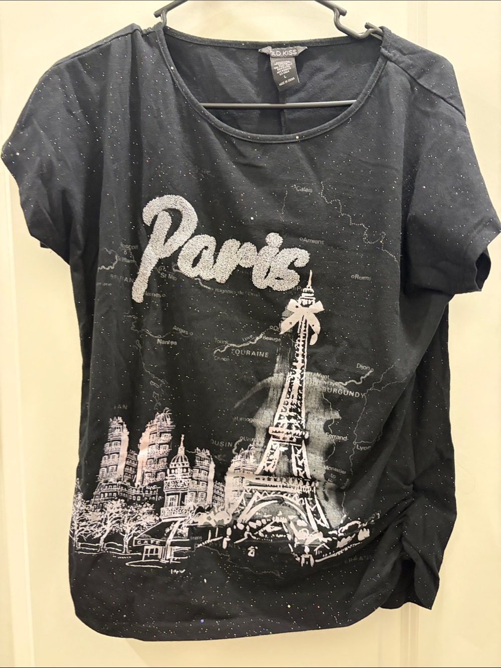 Sparkly Paris Graphic Tee - Black - Wild Kiss